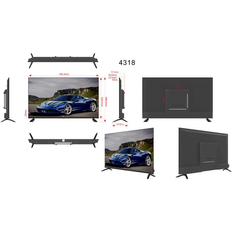 65 76 86 Inci Monitor TV Tanpa Bingkai